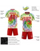 Best Pro Custom Tie Dye Red-White Sublimation Soccer Uniform Jersey
