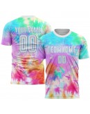 Best Pro Custom Tie Dye White-Light Blue Sublimation Soccer Uniform Jersey