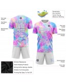 Best Pro Custom Tie Dye White-Light Blue Sublimation Soccer Uniform Jersey