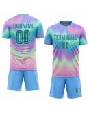 Best Pro Custom Tie Dye Aqua-White Sublimation Soccer Uniform Jersey