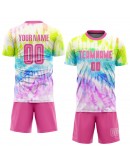 Best Pro Custom Tie Dye Pink-White Sublimation Soccer Uniform Jersey