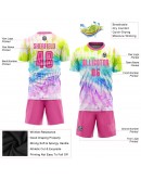Best Pro Custom Tie Dye Pink-White Sublimation Soccer Uniform Jersey