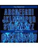 Best Pro Custom Black Royal-Light Blue Flame Sublimation Soccer Uniform Jersey