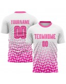 Best Pro Custom White Pink Sublimation Soccer Uniform Jersey