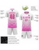 Best Pro Custom White Pink Sublimation Soccer Uniform Jersey