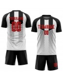 Best Pro Custom Black Red-White Sublimation Soccer Uniform Jersey