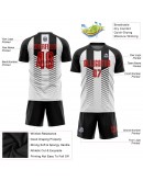 Best Pro Custom Black Red-White Sublimation Soccer Uniform Jersey