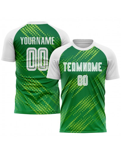 Best Pro Custom Neon Green White-Kelly Green Sublimation Soccer Uniform Jersey