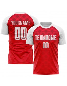 Best Pro Custom Red White Away Sublimation Soccer Uniform Jersey