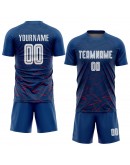 Best Pro Custom Royal White-Red Away Sublimation Soccer Uniform Jersey