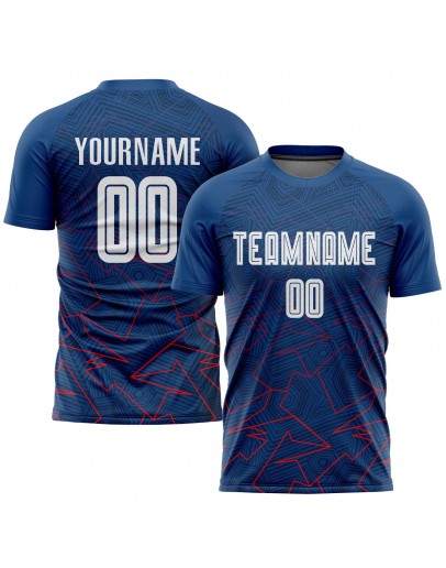 Best Pro Custom Royal White-Red Away Sublimation Soccer Uniform Jersey