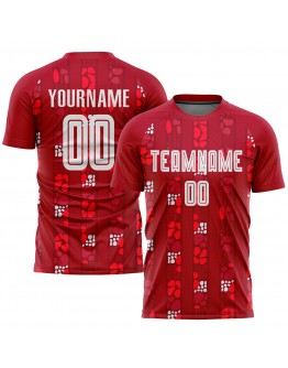 Best Pro Custom Red White Home Sublimation Soccer Uniform Jersey