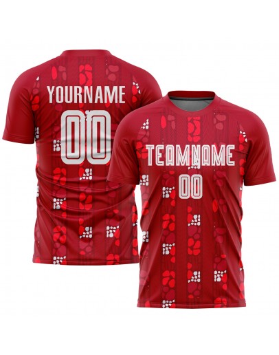 Best Pro Custom Red White Home Sublimation Soccer Uniform Jersey