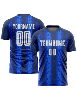 Best Pro Custom Navy White-Royal Away Sublimation Soccer Uniform Jersey