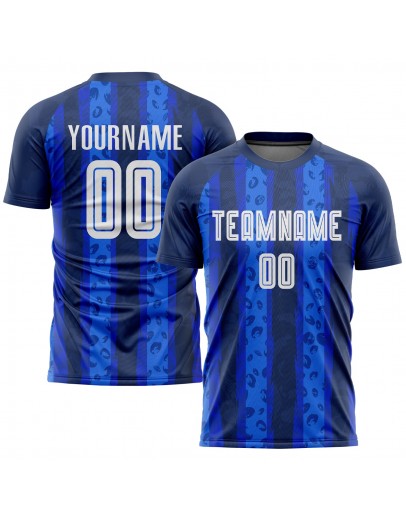 Best Pro Custom Navy White-Royal Away Sublimation Soccer Uniform Jersey