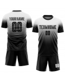Best Pro Custom White Black Sublimation Fade Fashion Soccer Uniform Jersey