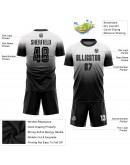 Best Pro Custom White Black Sublimation Fade Fashion Soccer Uniform Jersey