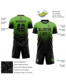 Best Pro Custom Neon Green Black Sublimation Fade Fashion Soccer Uniform Jersey
